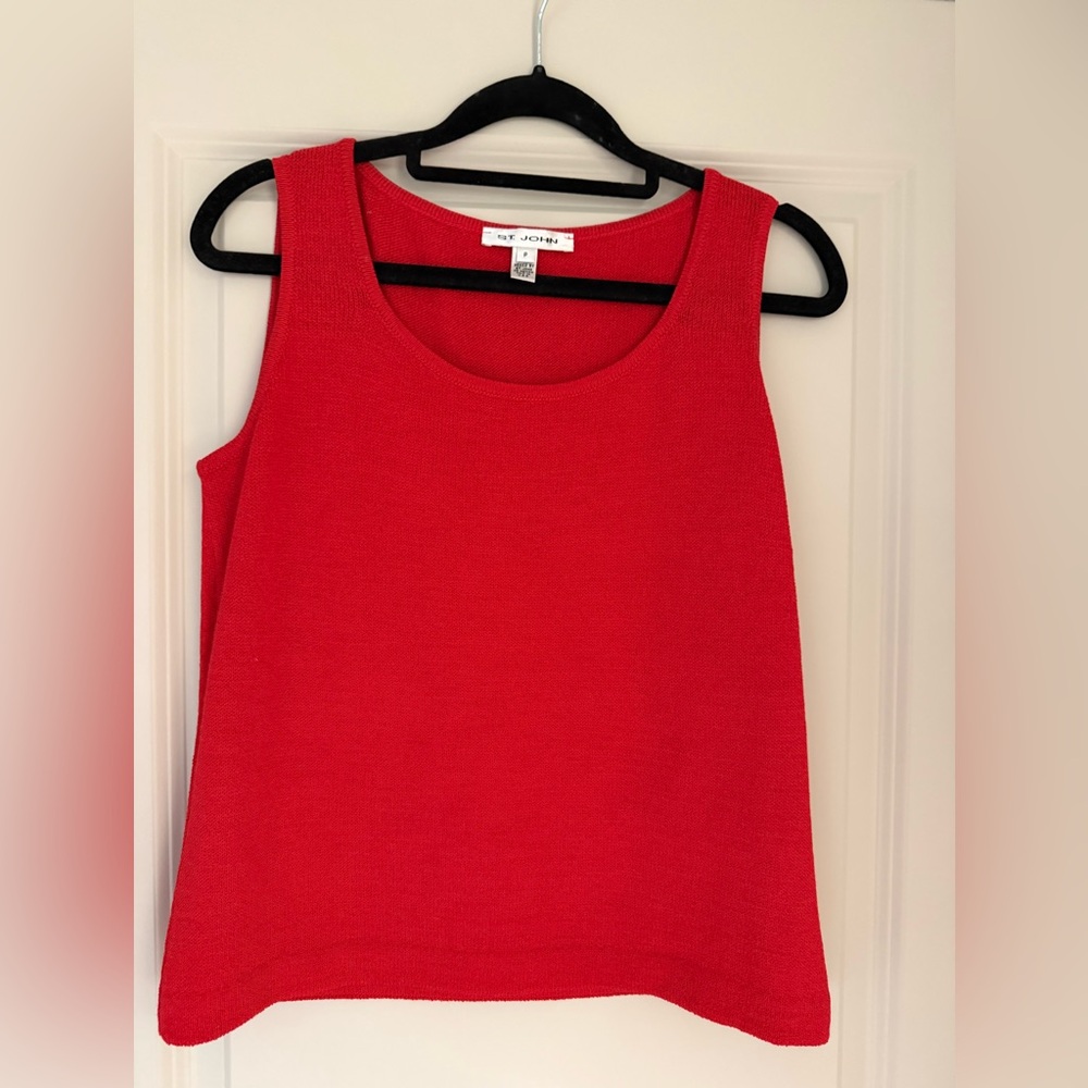 St. John Knit Red Tank Top | Size P